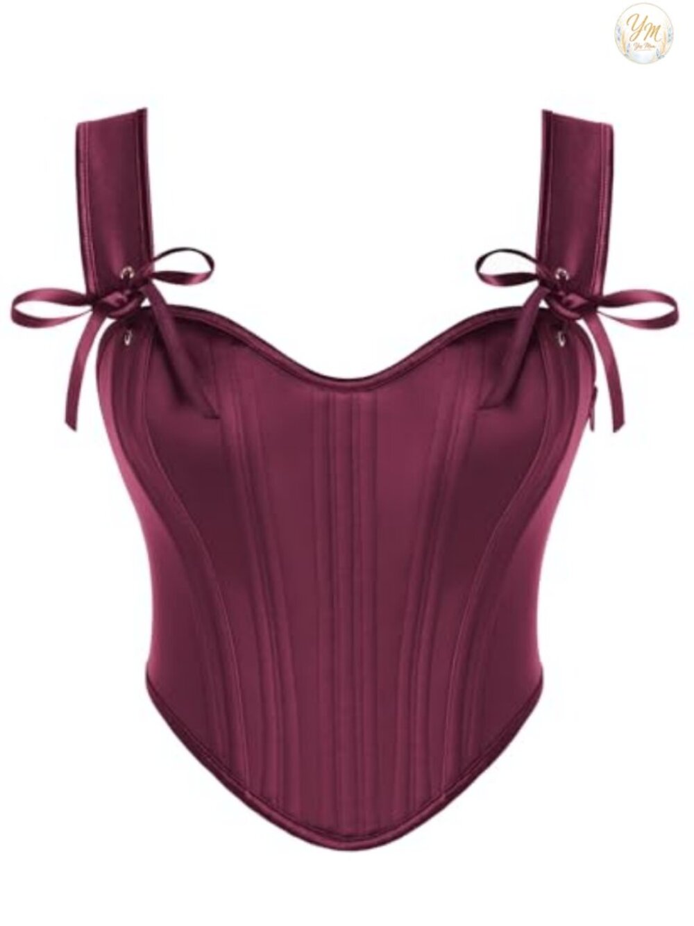 Satin Corset Top Sweetheart Neckline Lace-Up Back Bustier for Costume